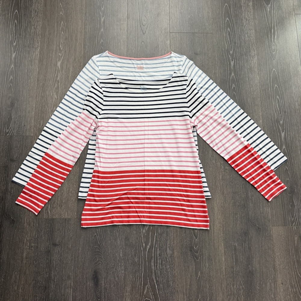 Boden Breton Stripe Top Long Sleeve Sz 8 Bundle Lot‎ Of 2 Preppy Coastal Travel